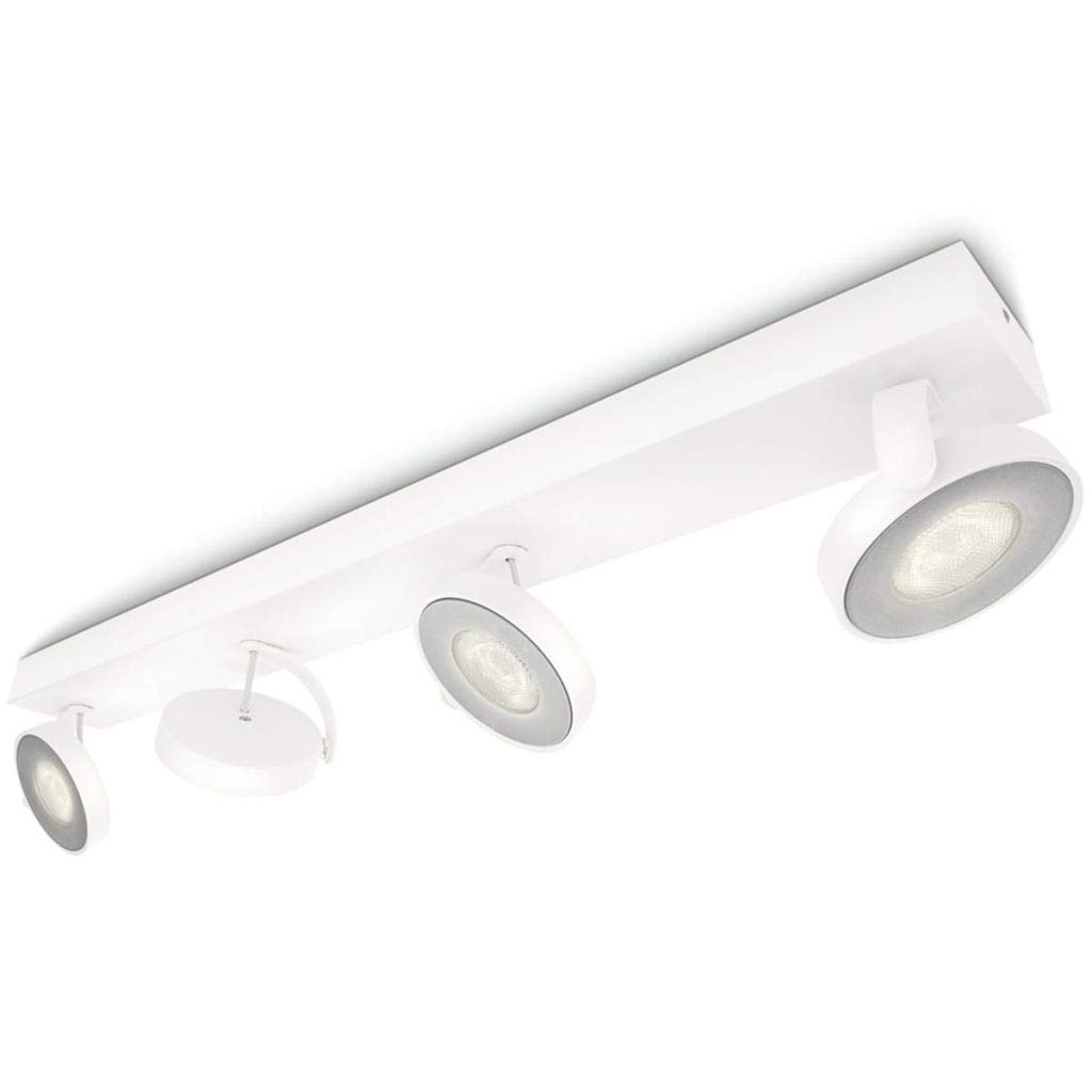 Philips myLiving Clockwork LED 4-er Spotbalken (22 W), dimmbare Leuchte mit 4 integrierten LED Spots, energiesparende Raumbeleuchtung mit langer Nutzlebensdauer, Weiß