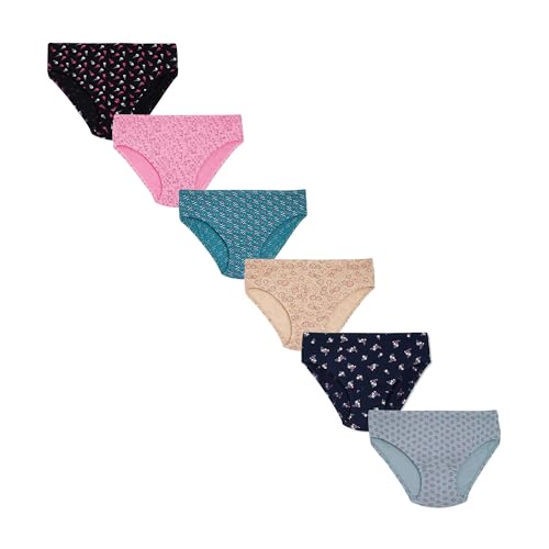 Image of Red Rose Kids Girls Cotton Printed Panty Pack of 6-Assorted