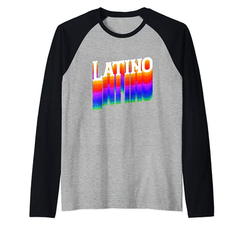 Latino Hispanic Latin American Raglan Baseball Tee, Black
