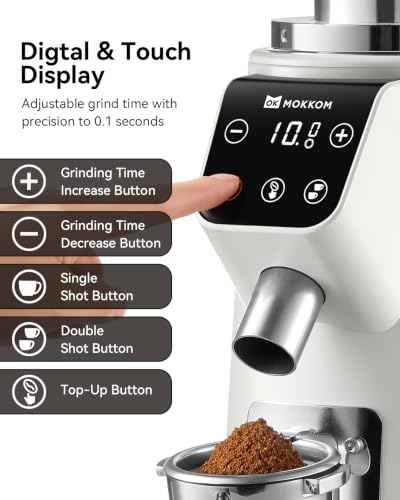 Image of MOKKOM 64mm Flat Burr Coffee Grinder, Espresso Grinder,100 Grind Settings