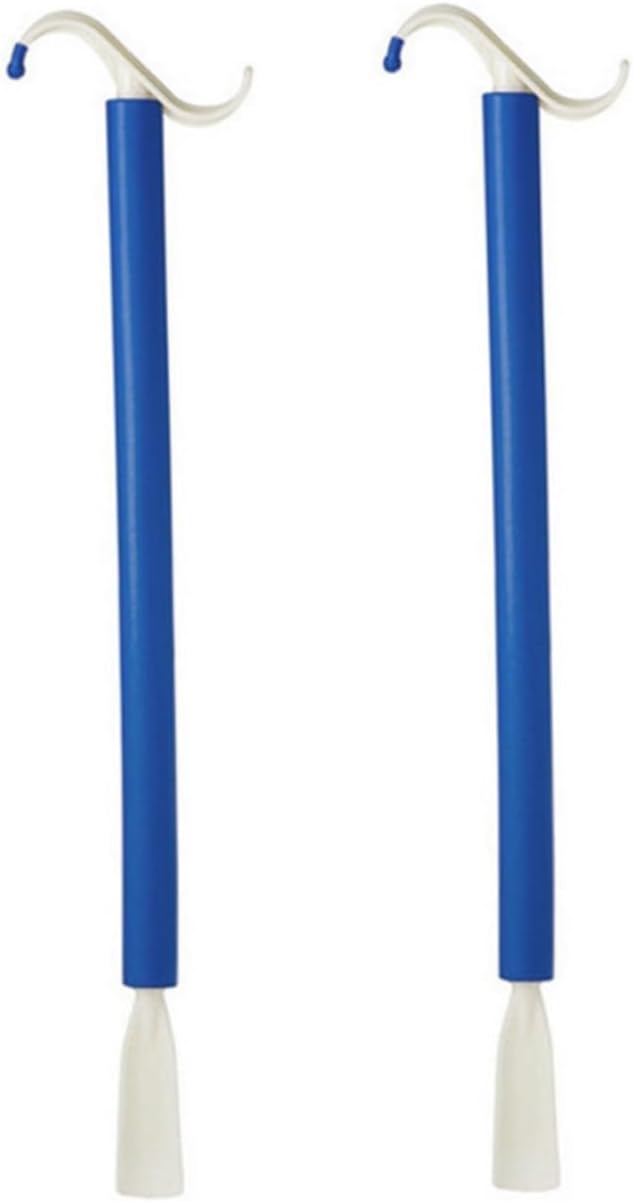 Ipetboom 2pcs Convenient Dressing Pole Shoehorn Long Handle Helper for Elderly Disabled and Pregnant Portable Aid Stick