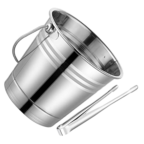 VOSAREA 1 Conjunto De Balde De Gelo De Aço Inoxidável Suporte De Gelo Balde De Aço Inoxidável Banhei