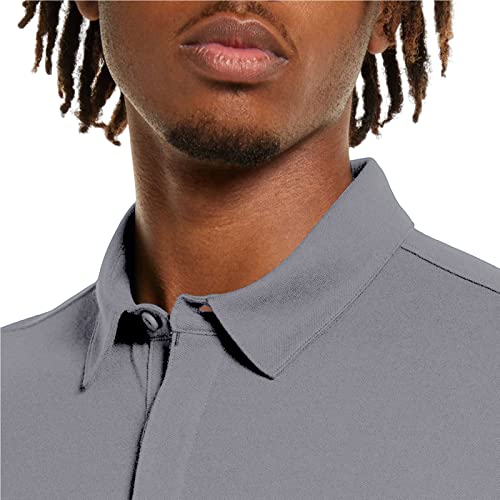 Lexiart Mens Athletic Golf Polo Shirts - Short Sleeve Workout Polos Quick Dry T-Shirt Grey #TOP3