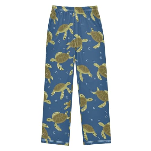 Boys' Pants Green Turtles Bubbles Blue Long Bottoms Jogger Pants Elastic Waist Trousers with Pockets S-XL