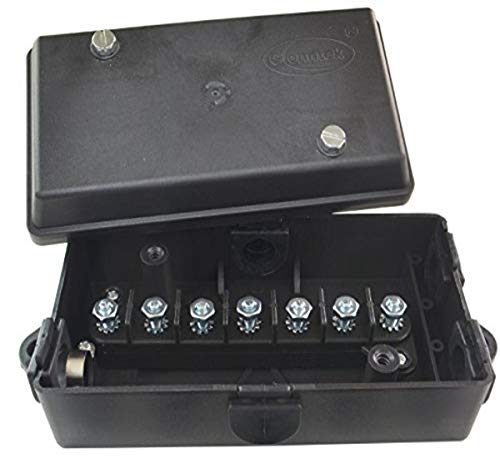 Conntek 10000-BX Trailer 6 or 7 Pole Heavy duty tough Junction Box, Black