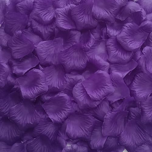 ARTIFIPLANT Separated 1000 Pcs Artificial Purple Rose Petals for Romantic Night for her Set Faux Purple Flower Petals for Flower Girl Weddings Valentine Day Party Romantic Decoration(Ready-to-use)