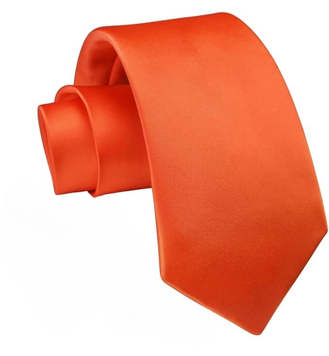 Image of Men's Satin Slim Necktie for Formal Wear | Premium Solid Tie for Office, Wedding, Business Meetings, Party & Interview | Stylish Silk Feel Neck Tie for Men with Pocket Square