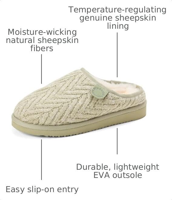 Image of Fireside by Dearfoams Women's Greta Genuine Shearling Clog Slippers, 100% Natural Suede Clogs for Outdoor & Indoor