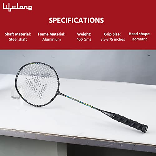 Image of Lifelong Badminton Racquets ACE100 Aluminium Single (LLBDR11, Black)
