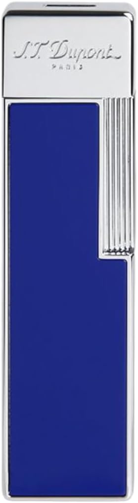 Lacquered Blue Chrome Lighter by S.T. Dupont