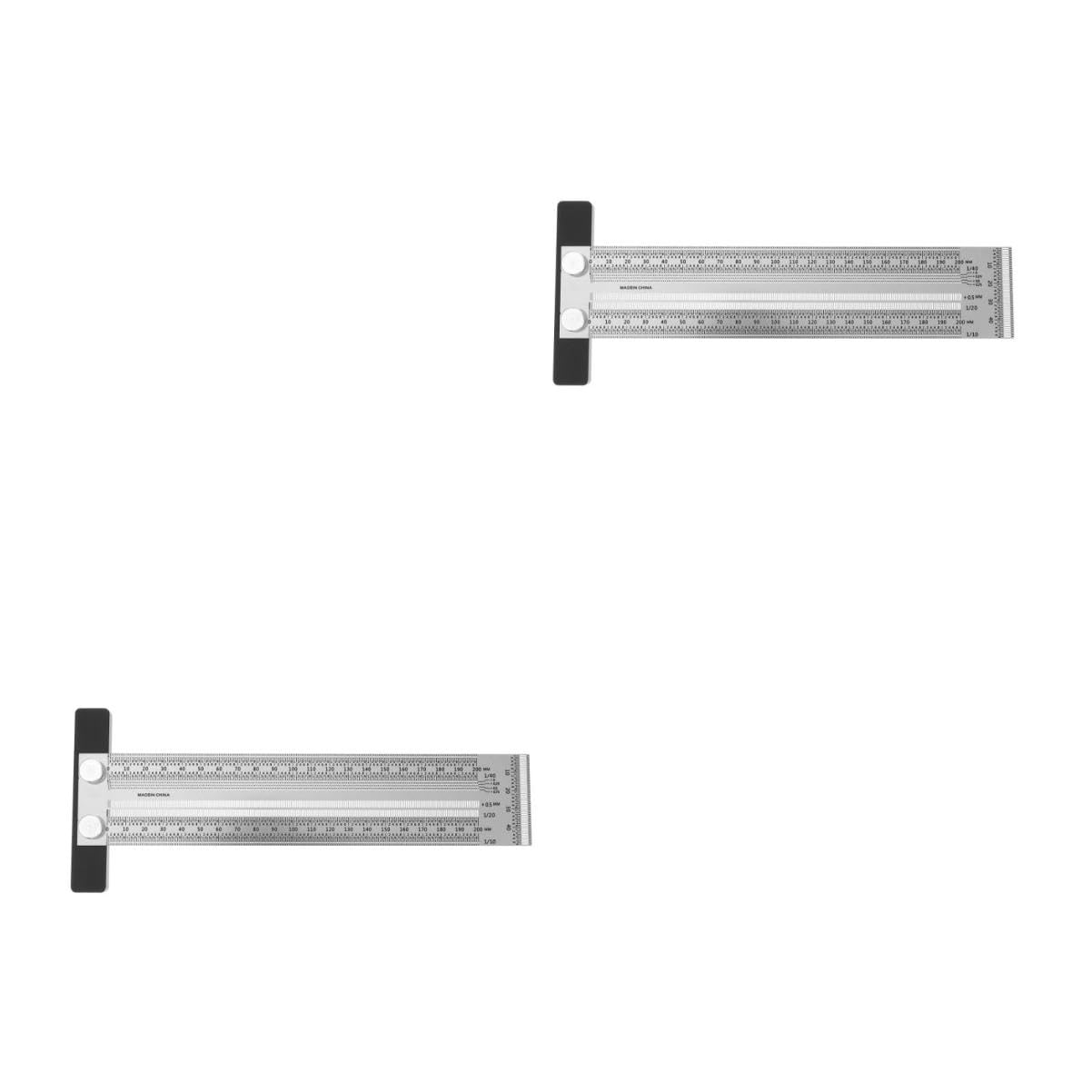 2pezzi Righello Marcatura Multi- Inossidabile Per Falegnameria Strumento Misurazione Duraturo Posizionamento e Scribing Type Ruler