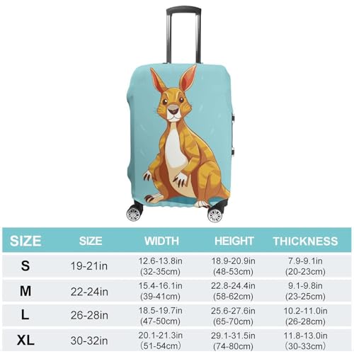 Funny Cartoon Kangaroo Zoo Luggage Cover Dustproof Travel Suitcase Cover Elastic Suitcase Protector XL Luggage Sleeves Fit 19-32 Inch Luggage,XL2