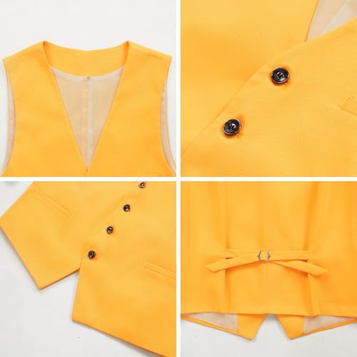 Men's Suit Slim Fit, 3 Piece Suits for Men, One Button Solid Jacket Vest Pants, Tuxedo Set4