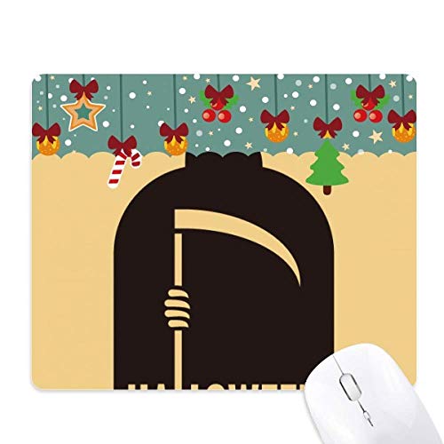 Tapis de souris Halloween noir Azrael en caoutchouc antidérapant pour le jeu et le bureau