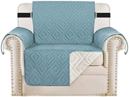 H.Versailtex Waterproof Recliner Chair Covers for Armchairs Recliner Covers Reclining Chair Covers Protect from Pets / Dogs, Soft Quilted and Non Slip Strap (Reversible Grey/Beige)