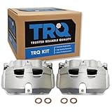 TRQ Front Driver and Passenger Side Brake Caliper Set Caliper Brackets Hardware Compatible with 2008-2014 Ford E-150 2008-2014 E-250 2008-2018 E-350 Super Duty 2008-2017 E-450 Super Duty
