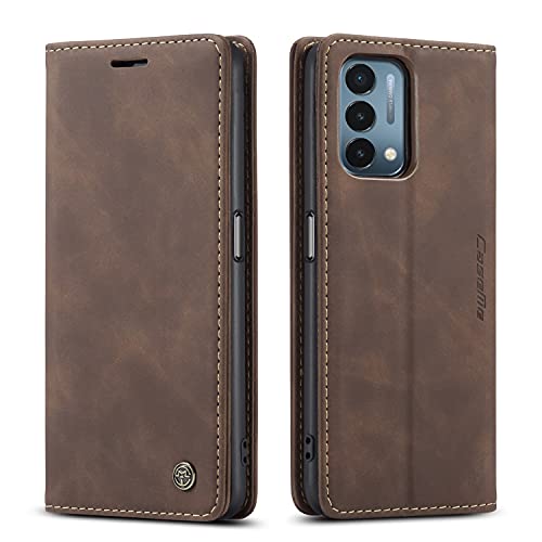 Kowauri Case for OnePlus Nord N200 5G,Leather Wallet Case Classic Design with Card Slot and Magnetic Closure Flip Fold Case for OnePlus Nord N200 5G (Coffee)