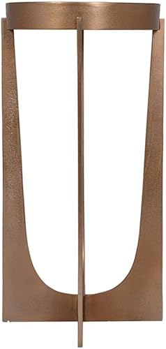 Miniatura 3 de BOWERY HILL Mesa decorativa de aluminio de 24.3 pulgadas de alto x 12.2 pulgadas de ancho x 12.2 pulgadas de profundidad en latón antiguo