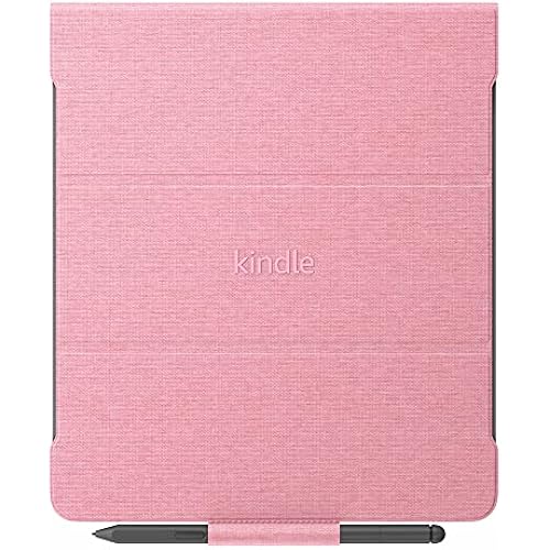 Amazon Kindle Scribe Fabric Folio Cover with Magnetic Attach, Sleek Protective Case - Rose