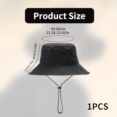 Fischerhut,Bucket Hat,Anglerhut,Sonnenhut Herren,Regenhut Damen Wasserdicht,Sommerhut,Wanderhut Schwarz,Outdoor Hut Faltbar Tragbar,Boonie Hat,Verstellbarer Fischerhüte für Wandern,Trekking,Camping