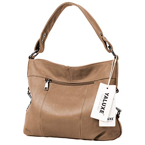 Image of YALUXE Women's Real Leather Shoulder Bags Hobo Handbags Purse Crossbody Bag