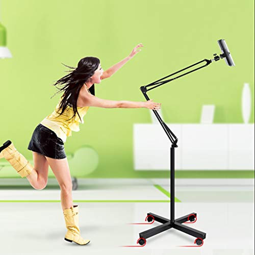 Samnuerly Support de Sol pour Tablette en Acier Inoxydable, Support de Sol Mobile pour Tablette avec Roues, Support de Tablette Pliable Rotatif à 360 degrés, pour lit, Cuisine, Bureau, Assis, Debout – vue 5