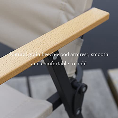 Aikara Portable Wooden Folding Camping Chair Compact Beech Wood Thicken 600D Oxford Backrest Chair For Outdoor, Fishing, Beach, Picnic, Road Trip,Black Large #TOP5