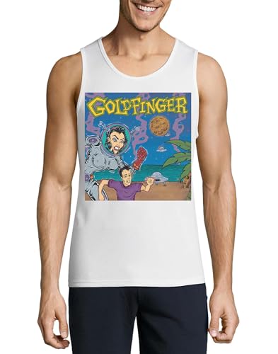 Débardeur Homme Coton Blanc Gold Finger Poster avec motif imprimé cinéma