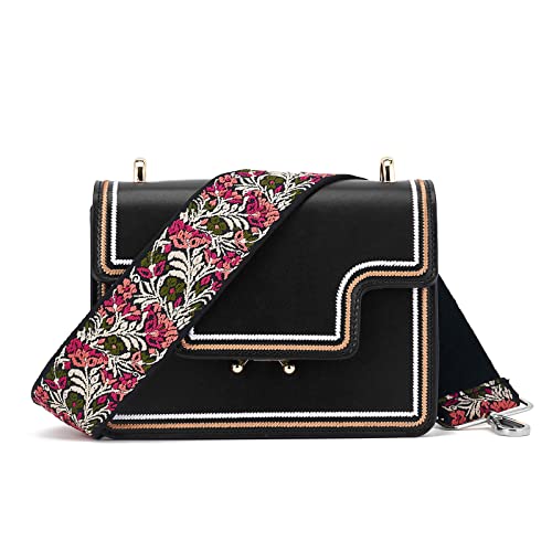 Image of Silvery Buckles Wide Shoulder Strap Adjustable Replacement Belt Crossbody Canvas Bag Handbag