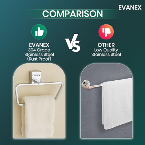 Image of EVANEX EVANEX Towel Ring /Napkin Holder for Bathroom /304 Stainless Steel Towel Hanger for Wash Basin /Rust Proof Towel Holder /Corrosion Resistant Bathroom Accessories Set