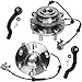 Detroit Axle - 4PC Front Wheel Hub Bearing Assembly and Outer Tie Rods for 2005-2016 Nissan Frontier 4WD - [2005-2012 Pathfinder 4WD] - 2005-2015 Xterra 4WD