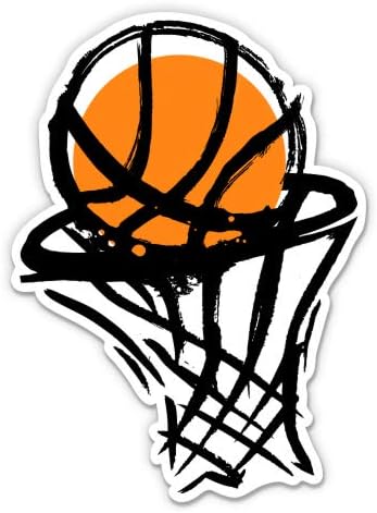 Basketball - 3" Vinyl Sticker - for Car Laptop Water Bottle Phone - Waterproof Decal.