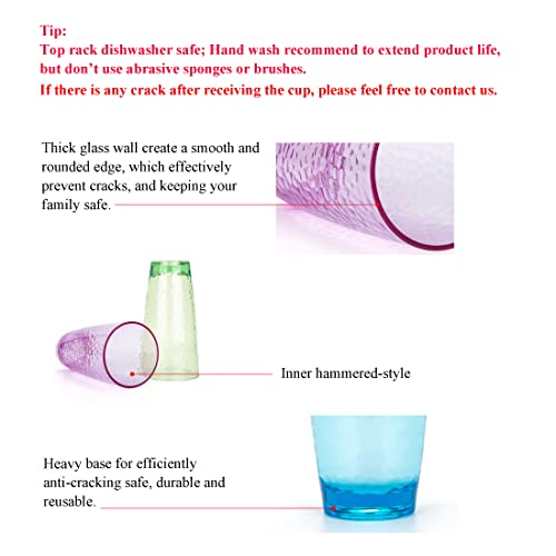 Koxin-Karlu Hammered 26-Ounce Plastic Tumbler Acrylic Glasses, Set Of 6 Multicolor #TOP2