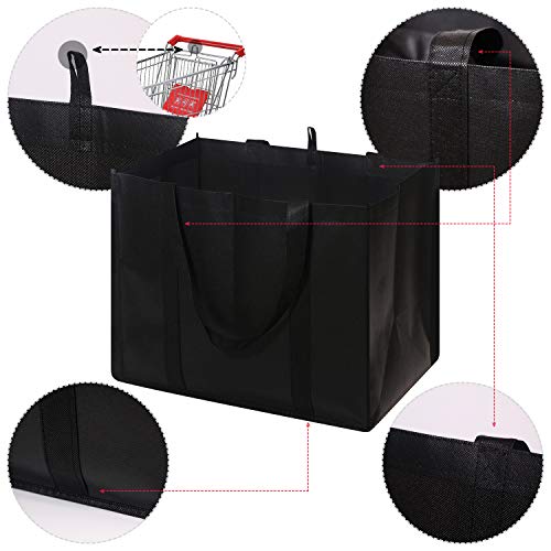 DIOMMELL-Set-of-10-Reusable-Grocery-Bags-Extra-Large-Foldable-Heavy-Duty-Shopping-Tote-Produce-Bag-with-Reinforced-Handles-Black