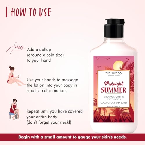Image of THE LOVE CO. Midnight Summer Daily Moisturizing Body Lotion with Coconut Oil & Shea Butter, 295ml