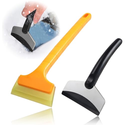 2PCS Grattoir à Glace pour Voiture, Gratte-Glace Voiture Pelle à Neige sans Trace Portable,Dégivrer Les Pare-Brise et Les Vitres Pelle à Neige, Multifonctionnel Raclette Givre Antigivre