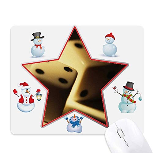 Tapis de souris imprimé bonhomme de neige étoile idée cadeau de fin d'année