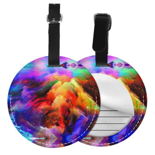 Étiquettes de bagage suspendre PVC étiquettes sacs voyage motif nuage arc-en-ciel