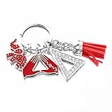 HUSURU Fashion Greek Sorority Gifts Red Tassel Elephant Pendant Gesture 1913 Delta Sorority Key Chain Jewelry For Women