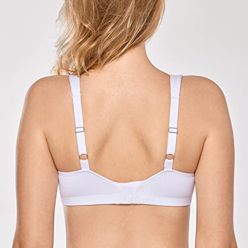 Delimira Sutiã sem Costura Minimizador Feminino com Figura Completa e Plus Size com Armação Branco 3