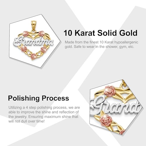 Image of Gold Grandma Charm Pendant - 10 Karat Gold - Grandma Jewerly - Gift for Grandma
