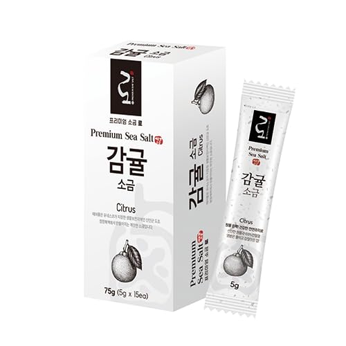 HAEYEAREUM, Lo, bolsa de sal marina mineral de primera calidad, sabor cítrico, sin aditivos, embalaje ligero y conveniente, 2.65 oz (paquete de 15)