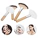 Abaodam 4 Pcs Fan Powder Brush Set with Fluffy Goat Hair, Soft Large Facial Makeup Brushes with Natural Wood Handles, Blush and Finishing Powder Applicator for Women Daily Beauty