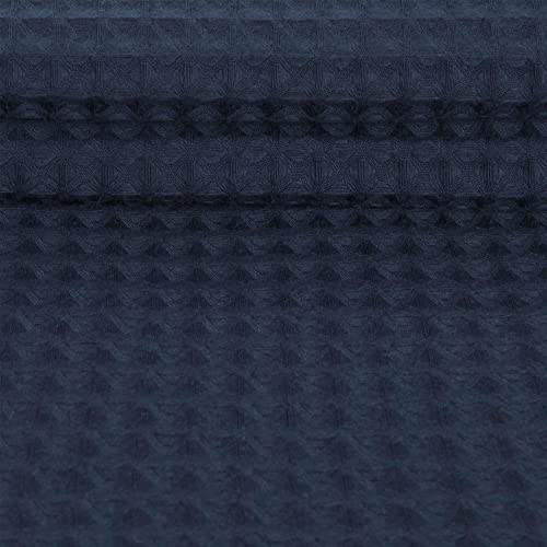 River Dream Extra-Long Waffle Weave Shower Curtain With Snap-In Liner,Cotton Blend,No Hooks Needed Shower Curtain For Bathroom,Shower Curtain With Liner Set,Navy Blue,71X86 Inches #TOP1
