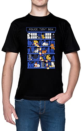 Library Box Who Negro Hombre Camiseta Black Men's T-Shirt tee