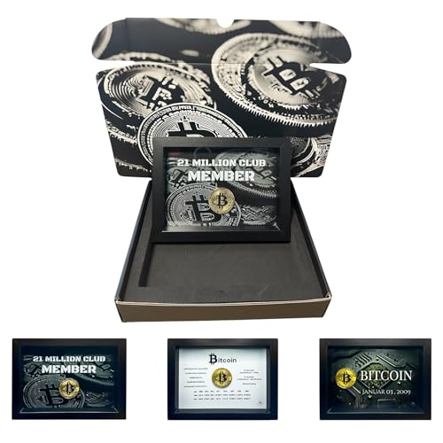 BitME Solutions Bitcoin Cadre photo crypto | Cadeaux décoratifs pour hommes | Crypto gaming | Décoration de bureau BTC | Crypto-monnaie | Cadeau d'anniversaire pour hommes (21 million)