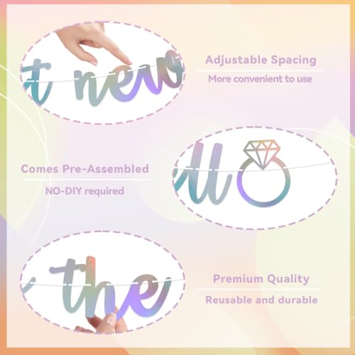 Image of A Hot New Bombshell Enters the Villa Banner Bachelorette Party Decorations Iridescent