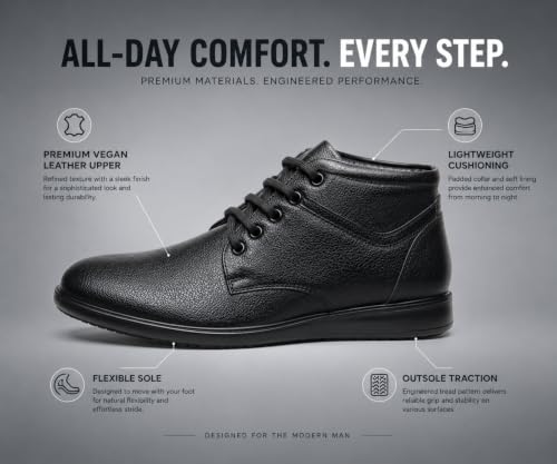 Image of Kraasa Steel Formal Shoes for Men | Vegan Leather Lace-Up Office Shoes