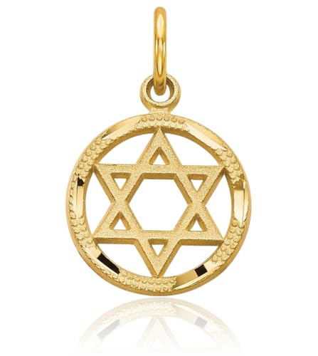 14K Solid Yellow Gold Star of David Jewish Magen Necklace Judaica Religious Chain Pendant Israel Charm3