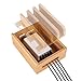 XPhonew Bamboo Wood Desktop Multi-device Cords Organizer Stand and Charging Station Charger Dock Cradle Holder for iPhone 14 13 12 11 Pro Max XS iPad Mini 4 5 Samsung OnePlus LG Smartphones and Tablet